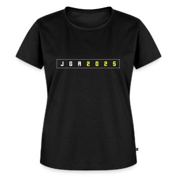 JGA 2025 - Frauen Premium Bio T-Shirt - Schwarz - Vorne - Selfina (174cm)