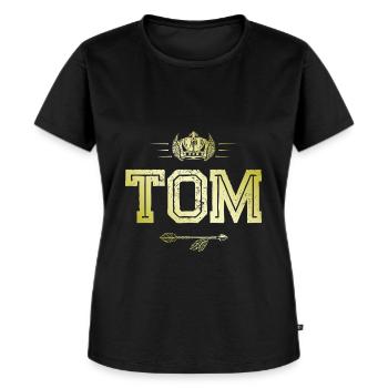 Tom - Frauen Premium Bio T-Shirt - Schwarz - Vorne - Selfina (174cm)
