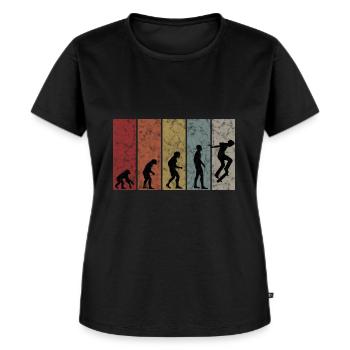 Evolution Skateboarder Skateboard Skater Skate - Frauen Premium Bio T-Shirt - Schwarz - Vorne - Selfina (174cm)