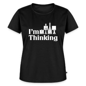 skak - Premium økologisk T-shirt til kvinder - sort - Foran - Selfina (174cm)