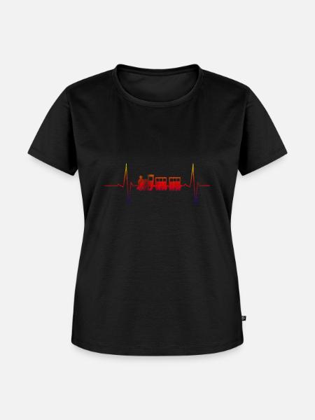 Modelleisenbahn Herzschlag - Frauen Premium Bio T-Shirt - Schwarz