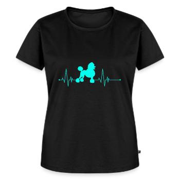 Pudel Herzschlag - Frauen Premium Bio T-Shirt - Schwarz - Vorne - Selfina (174cm)