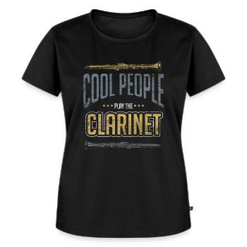 Klarinette Musiker - Frauen Premium Bio T-Shirt - Schwarz - Vorne - Selfina (174cm)