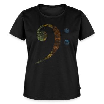 Bassschlüssel Musik - Frauen Premium Bio T-Shirt - Schwarz - Vorne - Selfina (174cm)