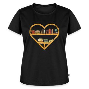 Lesen Bibliothek - Frauen Premium Bio T-Shirt - Schwarz - Vorne - Selfina (174cm)