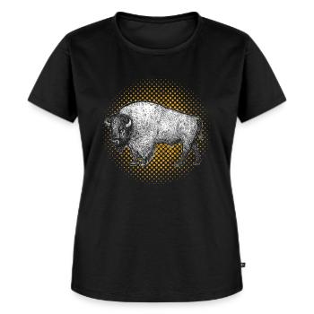 Büffel - Frauen Premium Bio T-Shirt - Schwarz - Vorne - Selfina (174cm)