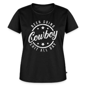 Cowboy Country Pferd - Frauen Premium Bio T-Shirt - Schwarz - Vorne - Selfina (174cm)