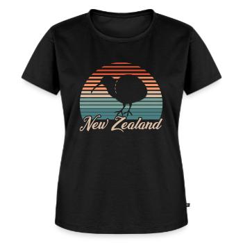 Neuseeland Neuseeländer Backpacker - Frauen Premium Bio T-Shirt - Schwarz - Vorne - Selfina (174cm)