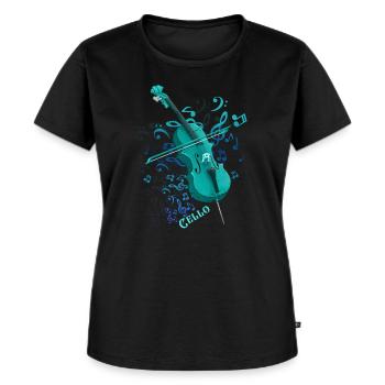 Cello Violine - Frauen Premium Bio T-Shirt - Schwarz - Vorne - Selfina (174cm)