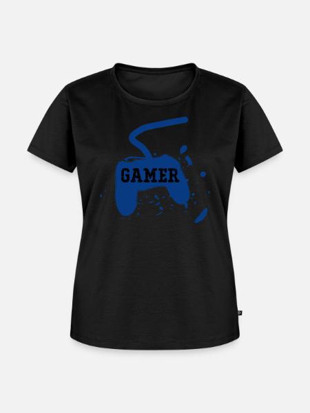 Gamer-Spielkonsole - Frauen Premium Bio T-Shirt - Schwarz