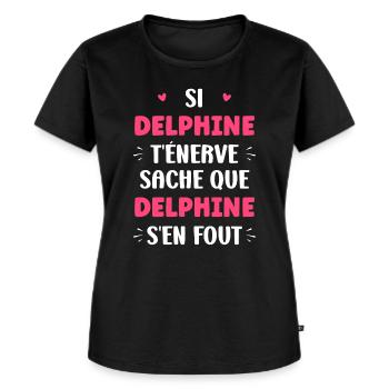 Delphine - T-shirt Premium bio Femme - noir - Devant - Selfina (174cm)