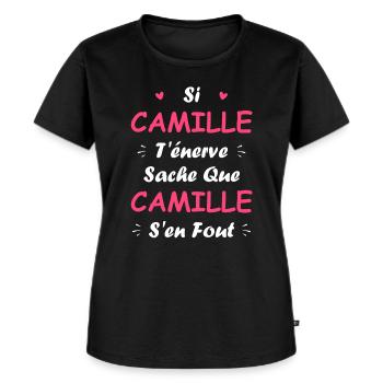 camille - T-shirt Premium bio Femme - noir - Devant - Selfina (174cm)