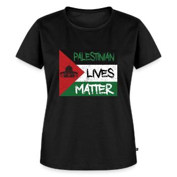 Palestinian Lives Matter Free Palestine Flag Gaza - Women's Premium Organic T-shirt - black - Front - Selfina (174cm)