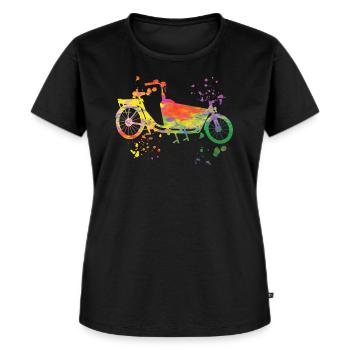 Schwerlastrad Lastenfahrrad Cargobike Lastenrad - Frauen Premium Bio T-Shirt - Schwarz - Vorne - Selfina (174cm)