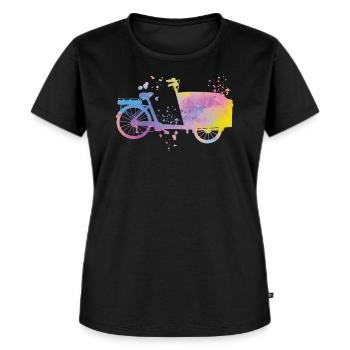 Schwerlastrad Lastenfahrrad Cargobike Lastenrad - Frauen Premium Bio T-Shirt - Schwarz - Vorne - Selfina (174cm)