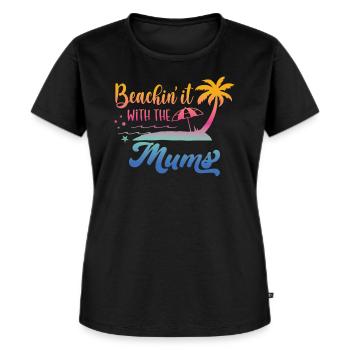 Beach holiday with the mothers at the weekend - Women's Premium Organic T-shirt - black - Front - Selfina (174cm)