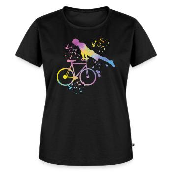 Kunstradfahren Kunstradfahrer - Frauen Premium Bio T-Shirt - Schwarz - Vorne - Selfina (174cm)