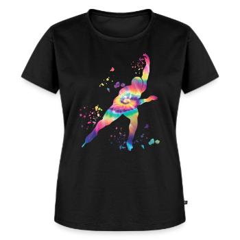 Eisschnellläufer Sportlerin Eisschnelllauf - Frauen Premium Bio T-Shirt - Schwarz - Vorne - Selfina (174cm)