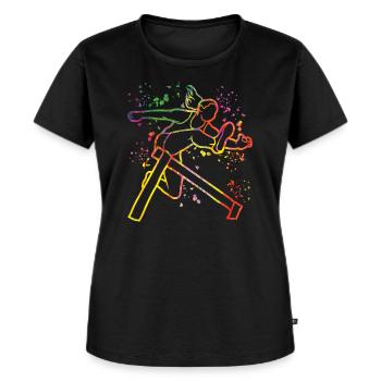 Course de haies Course d’obstacles Courses de haies pour enfants - T-shirt Premium bio Femme - noir - Devant - Selfina (174cm)