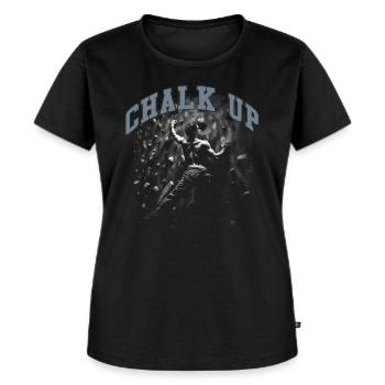 Chalk Up Boulderer - Frauen Premium Bio T-Shirt - Schwarz - Vorne - Selfina (174cm)
