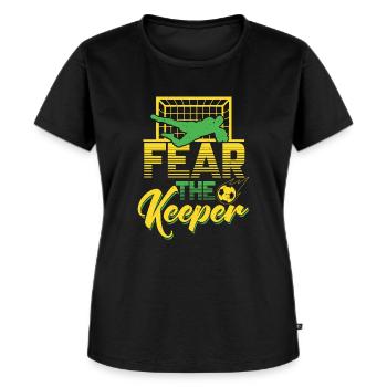 Fear The Keeper - Soccer goalie goalie penalty - Women's Premium Organic T-shirt - black - Front - Selfina (174cm)