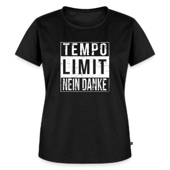 Tempolimit Nein Danke - Kein Tempo Limit Autobahn - Frauen Premium Bio T-Shirt - Schwarz - Vorne - Selfina (174cm)