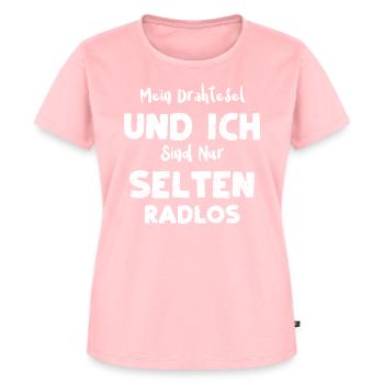 Mein Drahtesel Und Ich Sind Nur... - Frauen Premium Bio T-Shirt - Rosa - Vorne - AI Model Female 172 dark (172cm)