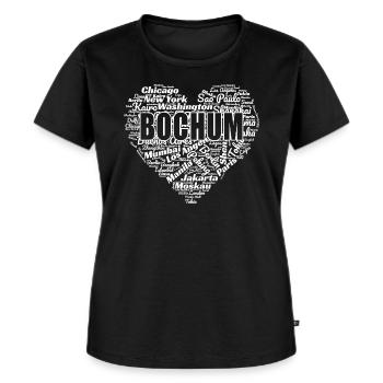 BOCHUM - Frauen Premium Bio T-Shirt - Schwarz - Vorne - Selfina (174cm)
