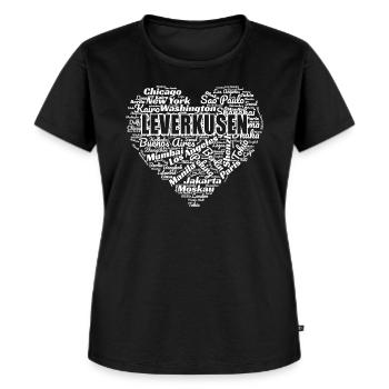 LEVERKUSEN - Frauen Premium Bio T-Shirt - Schwarz - Vorne - Selfina (174cm)