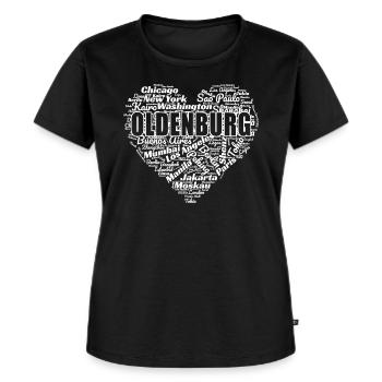 OLDENBURG - Frauen Premium Bio T-Shirt - Schwarz - Vorne - Selfina (174cm)