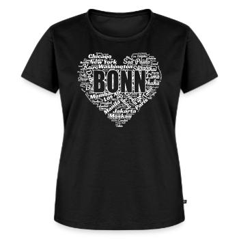 BONN - Frauen Premium Bio T-Shirt - Schwarz - Vorne - Selfina (174cm)