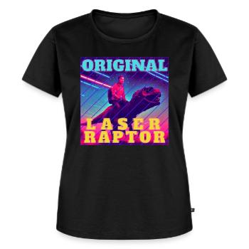 Laser Raptor - Frauen Premium Bio T-Shirt - Schwarz - Vorne - Selfina (174cm)