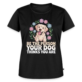 Humor Hund Labrador Retriever Frau - Frauen Premium Bio T-Shirt - Schwarz - Vorne - Selfina (174cm)
