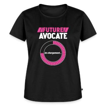 Future Avocate | Diplôme Examen Barreau Fac - T-shirt Premium bio Femme - noir - Devant - Selfina (174cm)