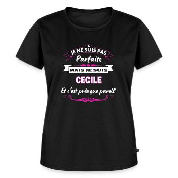 je ne suis pas Parfaite Cecile - T-shirt Premium bio Femme - noir - Devant - Selfina (174cm)