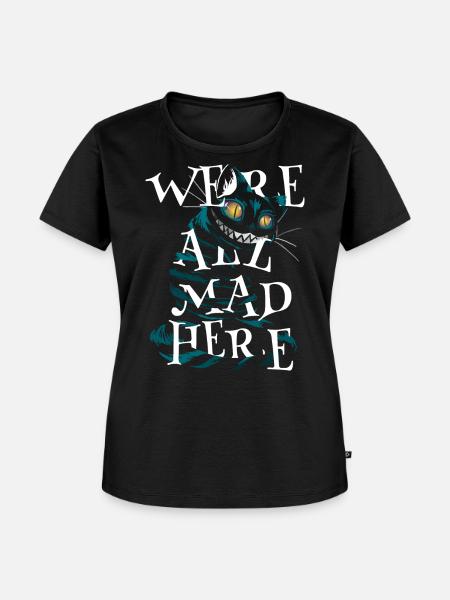 Cheshire Cat Logo - Frauen Premium Bio T-Shirt - Schwarz