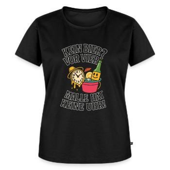 Malle Shirt Saufurlaub Party Kein Bier Vor Vier - Frauen Premium Bio T-Shirt - Schwarz - Vorne - Selfina (174cm)