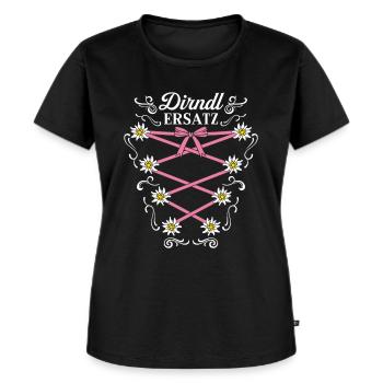 Dirndl Ersatz Mieder Mädchen Damen Trachten - Frauen Premium Bio T-Shirt - Schwarz - Vorne - Selfina (174cm)
