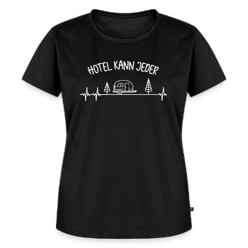 HOTEL KANN JEDER - Camping - Wohnwagen - Frauen Premium Bio T-Shirt - Schwarz - Vorne - Selfina (174cm)