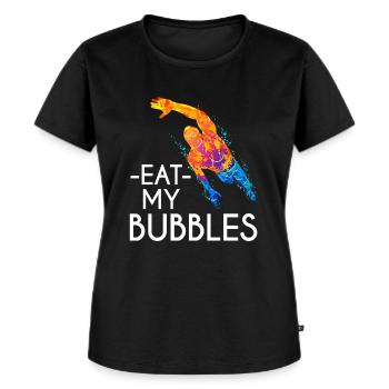 Schwimmtrainer Geschenk Schwimmen - Frauen Premium Bio T-Shirt - Schwarz - Vorne - Selfina (174cm)
