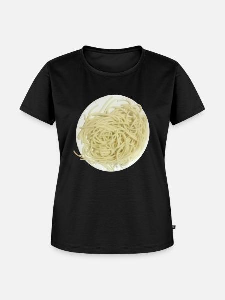 Spaghetti-Teller - Frauen Premium Bio T-Shirt - Schwarz