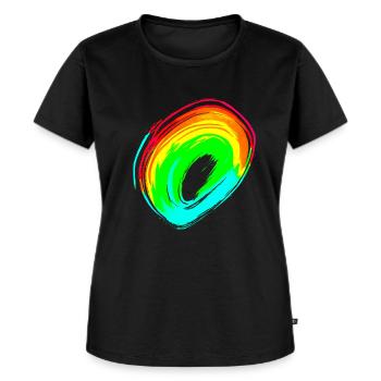 Rainbow dégradé coloré cool rétro tendance Art 3 - T-shirt Premium bio Femme - noir - Devant - Selfina (174cm)