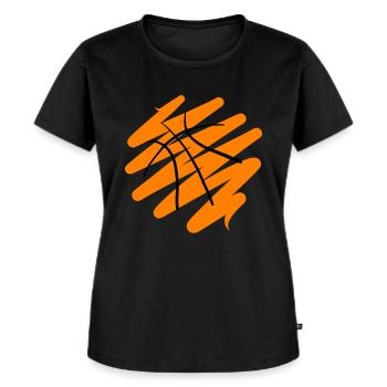 Abstraktes Basketball Design - Frauen Premium Bio T-Shirt - Schwarz - Vorne - Selfina (174cm)