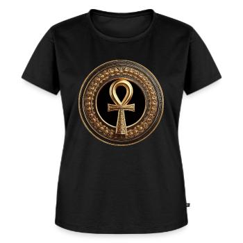 Ankh-Symbol - Frauen Premium Bio T-Shirt - Schwarz - Vorne - Selfina (174cm)
