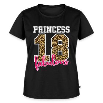 Nummer 18 Prinzessin 18. Geburtstag - Frauen Premium Bio T-Shirt - Schwarz - Vorne - Selfina (174cm)