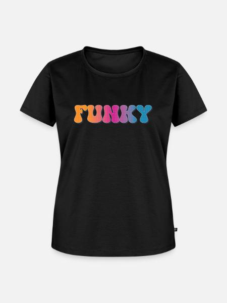 Funky Retro - Frauen Premium Bio T-Shirt - Schwarz