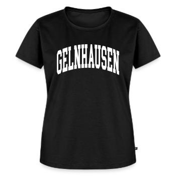 Gelnhausen - Frauen Premium Bio T-Shirt - Schwarz - Vorne - Selfina (174cm)