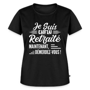 Je Suis Bientôt Retraité - Cadeau Futur Retraité - T-shirt Premium bio Femme - noir - Devant - Selfina (174cm)