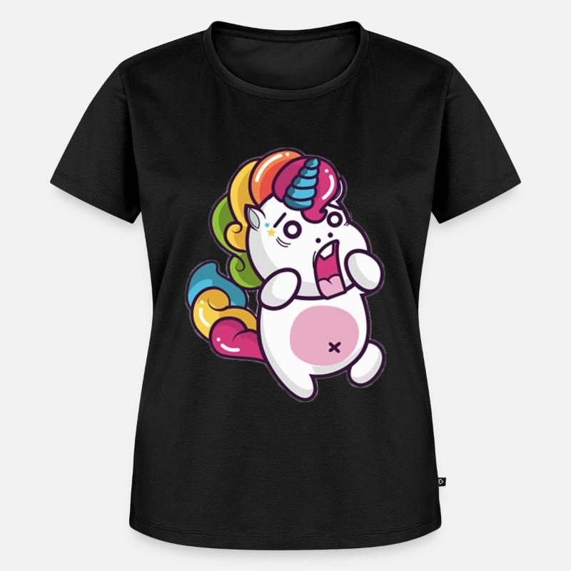Ein Einhorn .. oder? - Frauen Premium Bio T-Shirt - Schwarz