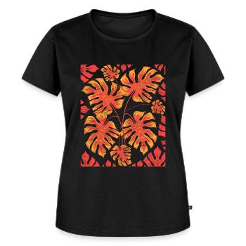 Monstera Deliciosa quitte Tropical Monstera - T-shirt Premium bio Femme - noir - Devant - Selfina (174cm)